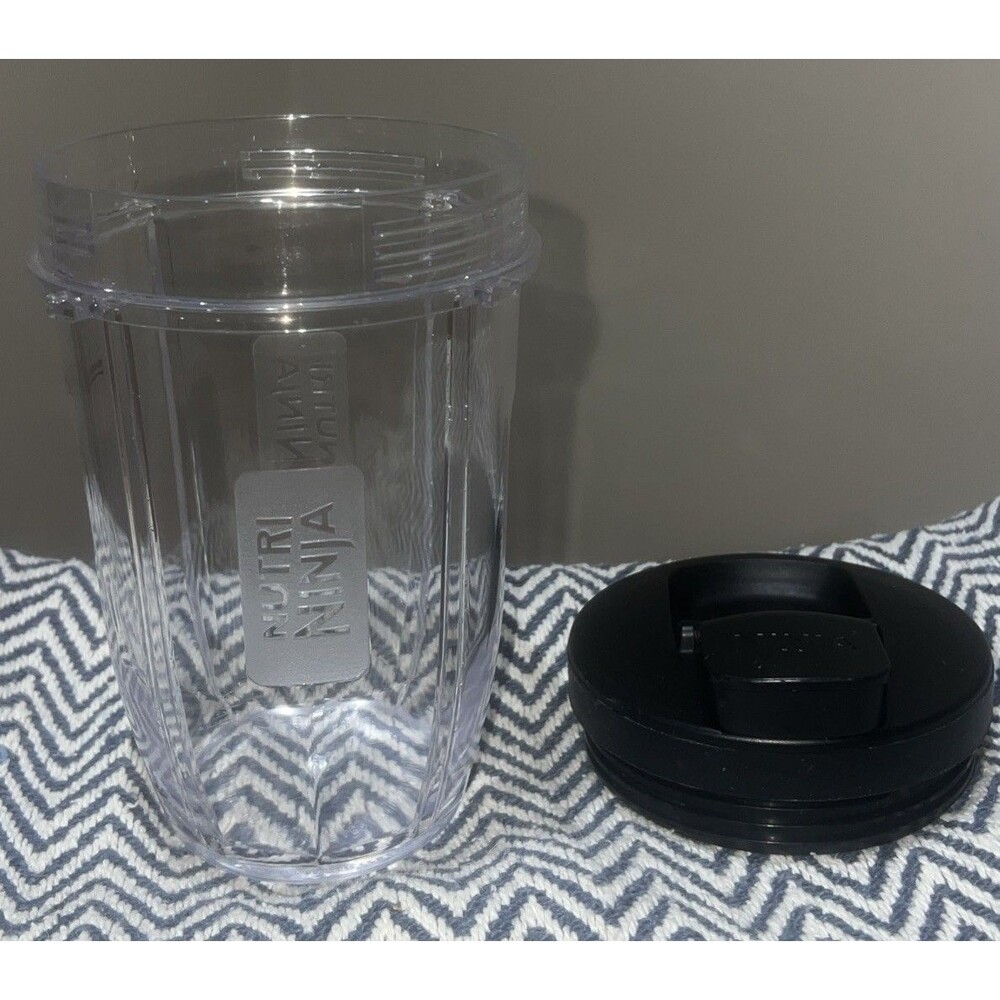 Ninja 16oz  Replacement Cup w/ Black Travel Lid for Nutri Ninja Blender